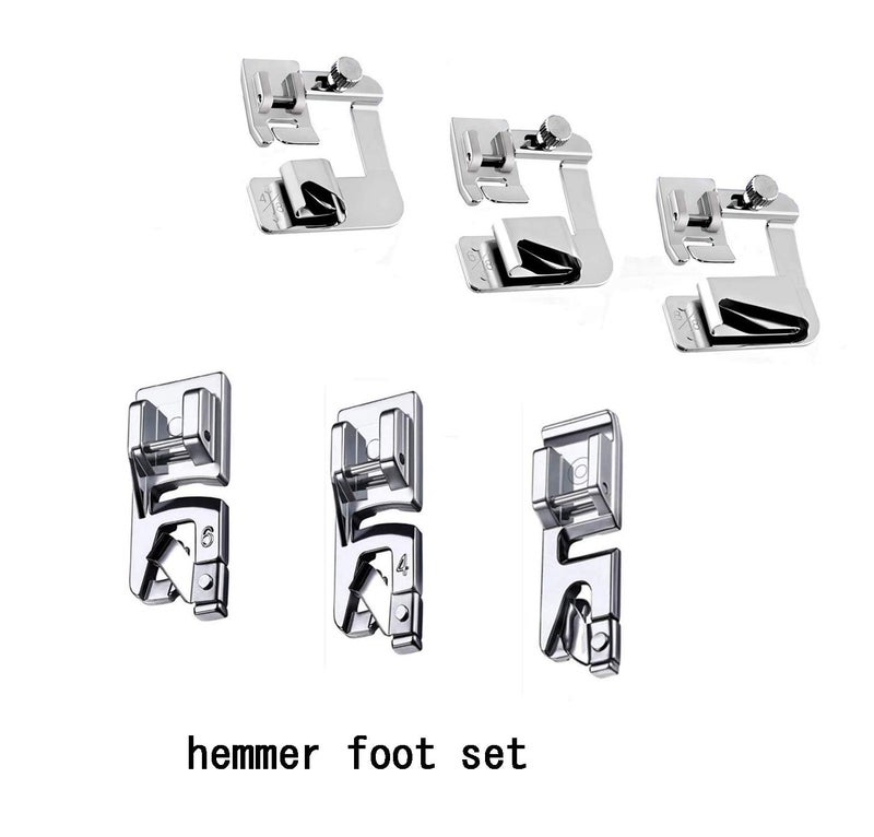 YICBOR 7PCS Rolled Hem Presser Foot, Wide Rolled Hem Foot & Narrow Hemmer Foot Kits and 1pc Zig Zag Foot Hemming Foot Set for Singer, Brother, Janome Low Shank Sewing Machines - Image 3
